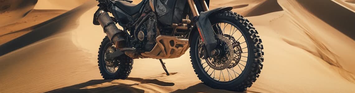 Neumaticos moto trail Michelin en el desierto